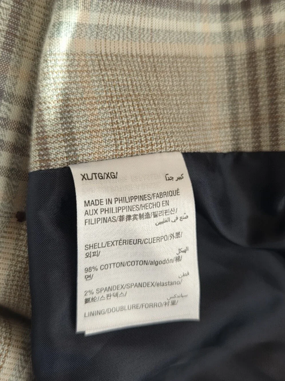Tasso Elba Men's XL Plaid Cotton Blazer Sport Coat Preppy Ivy Business Casual
